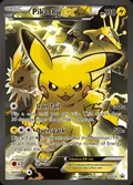 Pikachu-EX, card XY124 of the XY Black Star Promos set, 2013, illustrated by Megumi Mizutani