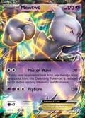 Mewtwo-EX, card XY183 of the XY Black Star Promos set, 2013, illustrated by 5ban Graphics
