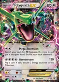 Rayquaza-EX, card XY66 of the XY Black Star Promos set, 2013, illustrated by 5ban Graphics