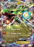Rayquaza-EX, card XY73 of the XY Black Star Promos set, 2013, illustrated by PLANETA