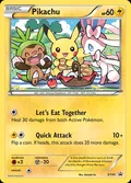 Pikachu, card XY95 of the XY Black Star Promos set, 2013, illustrated by Kanako Eo